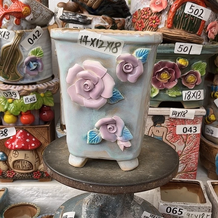 粗陶材质多肉花盆