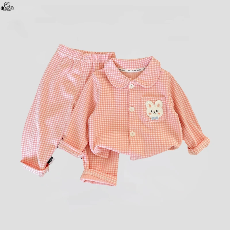 2025儿童睡衣套装秋男女童磨毛德绒套中小童宝宝休闲家居服两件套