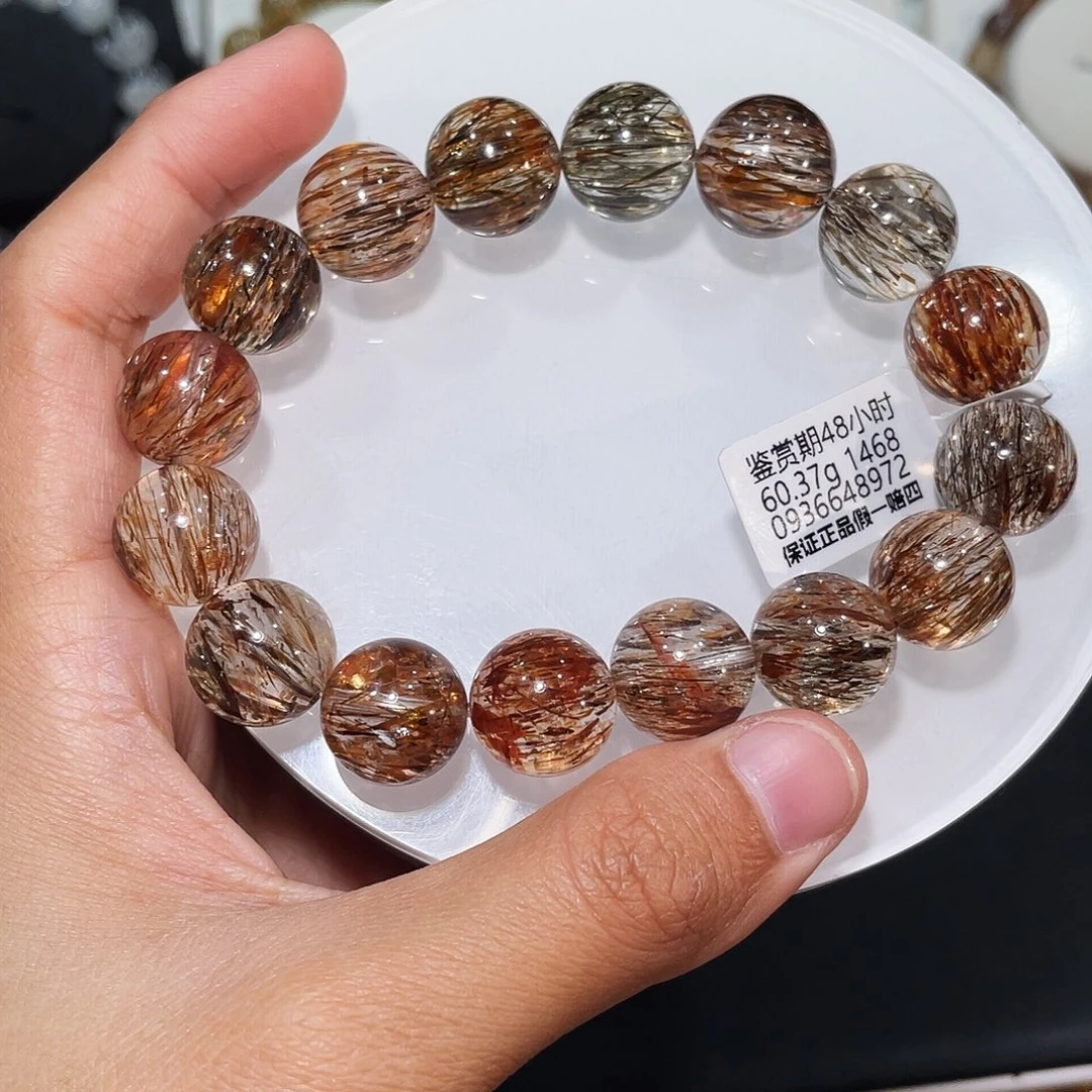 手链水晶未镶嵌黑金超七14mm