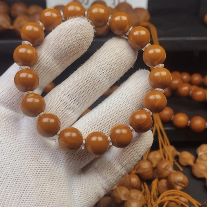 橄榄核手串/手链田*爷1.18正圆光珠