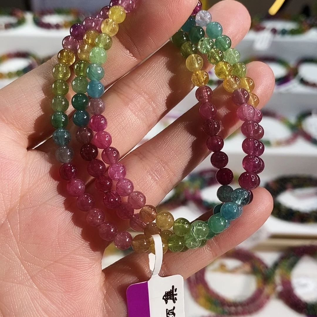 未镶嵌碧玺手链G2307三圈颜色微差