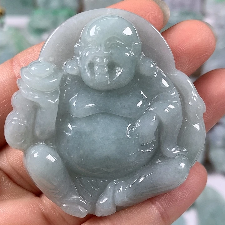 翡翠未镶嵌颈饰逍遥佛福利卡厚10+