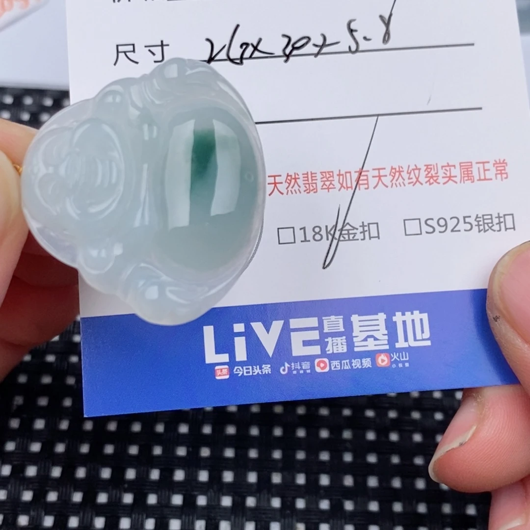 飞***翡翠18K金镶嵌颈饰