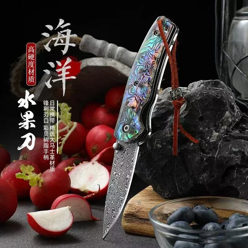 海洋 家用多功能锻打多功能随身携带折叠小刀 已开刃野营