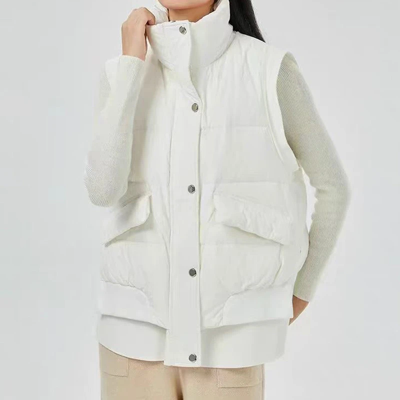 AB 拼接款羽绒服马甲女冬