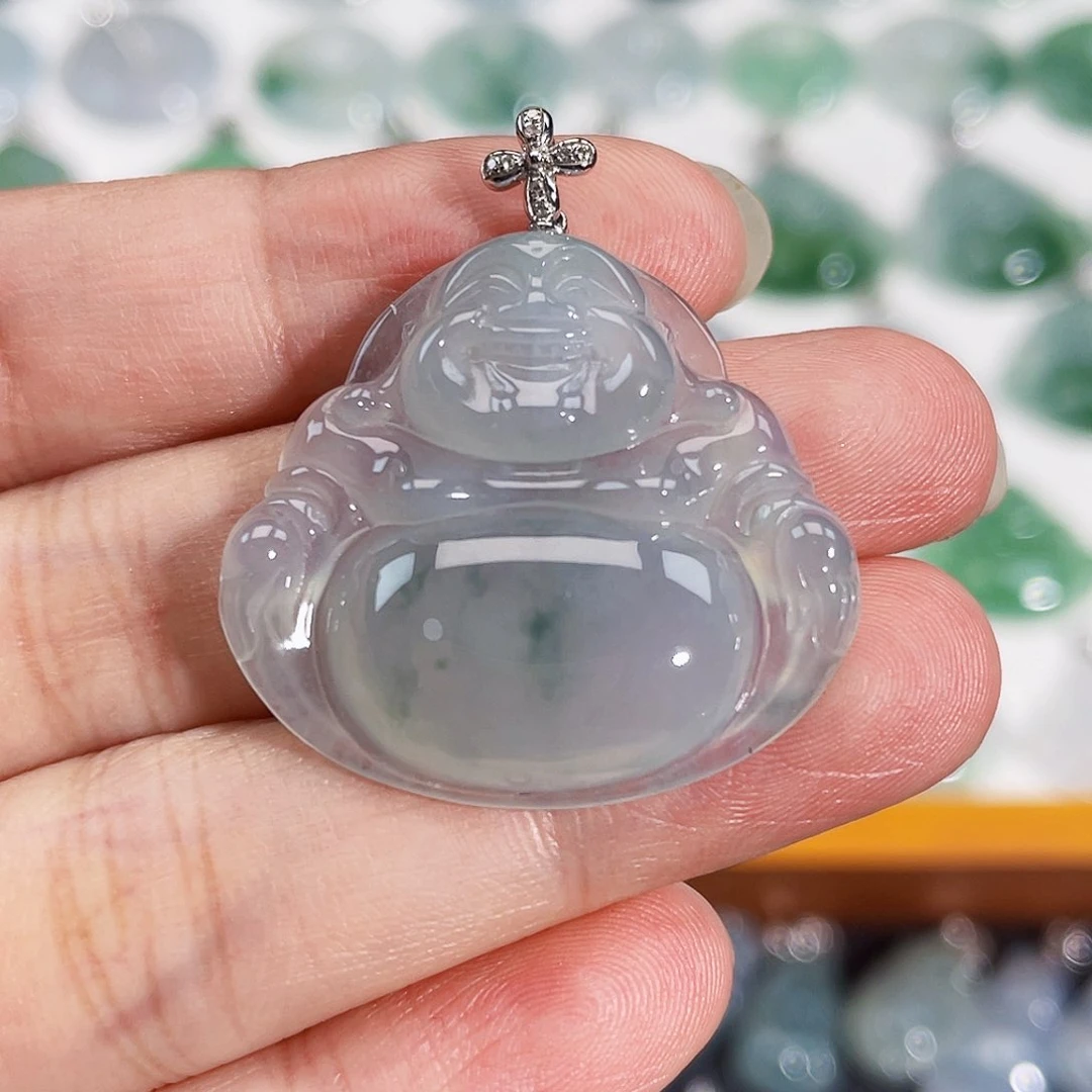 颈饰18K金镶嵌翡翠吊坠