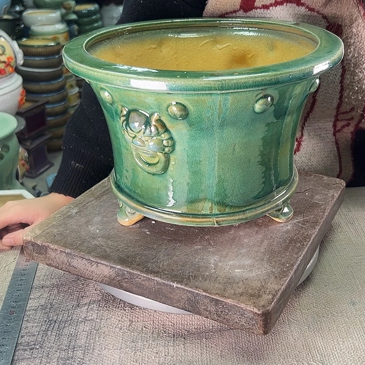 迎***走泳坤堂石湾花盆陶瓷