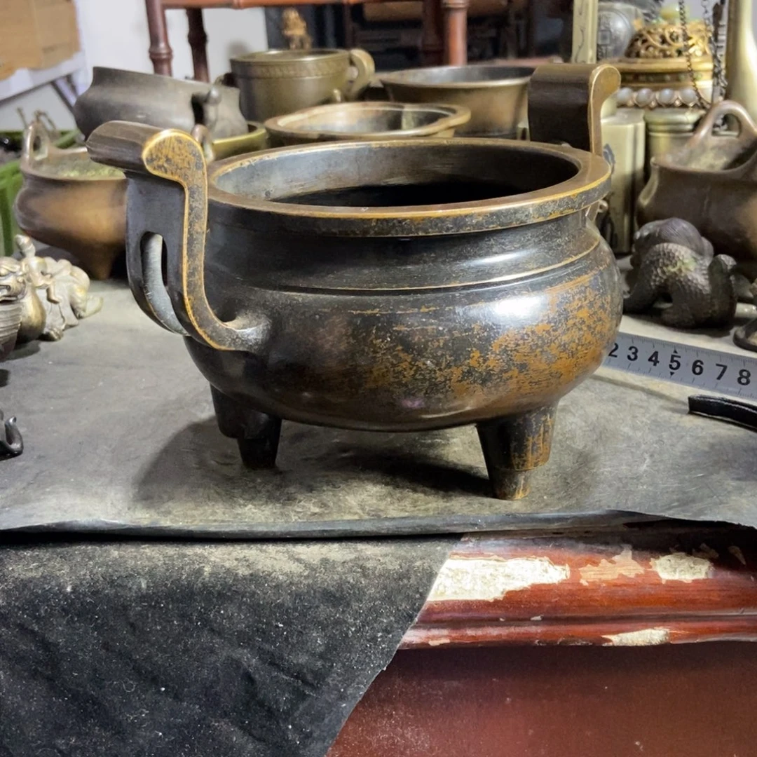 一***货铜器工艺品摆件香炉摆件