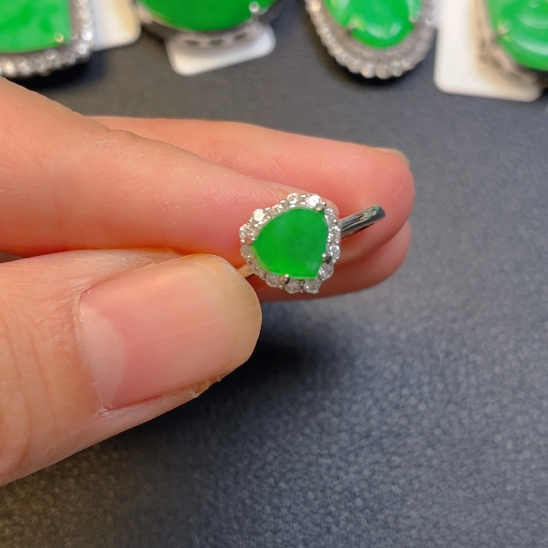 翡翠银S925镶嵌吊坠(不含链)戒指