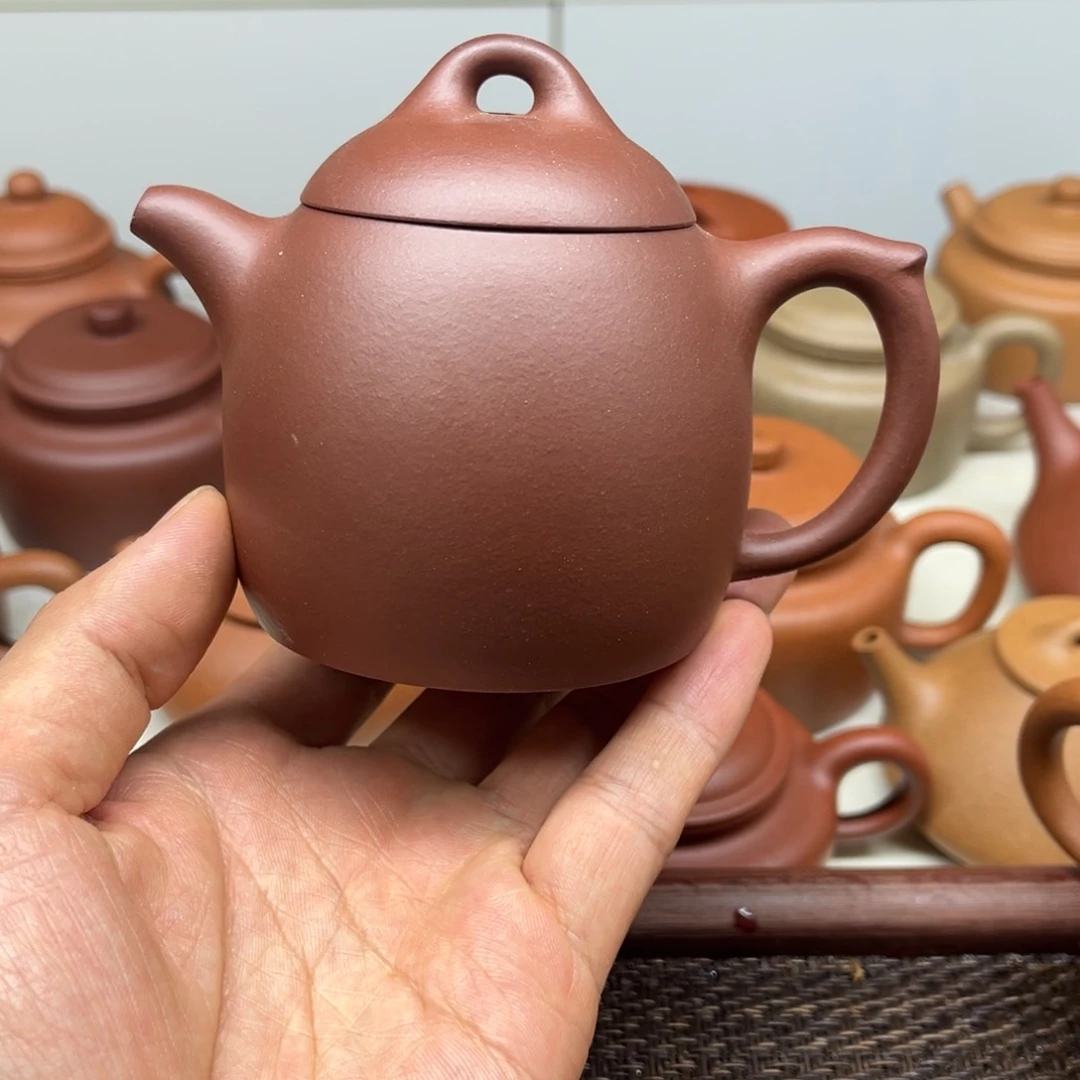 紫砂茶壶秦权微瑕220ccc紫泥