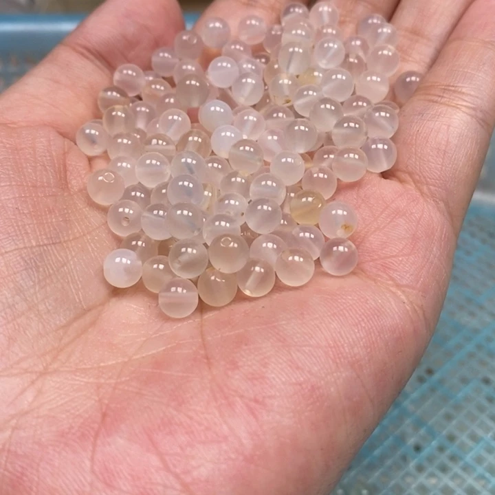 未镶嵌玛瑙/玉髓珠宝半成品卡6白月光100颗