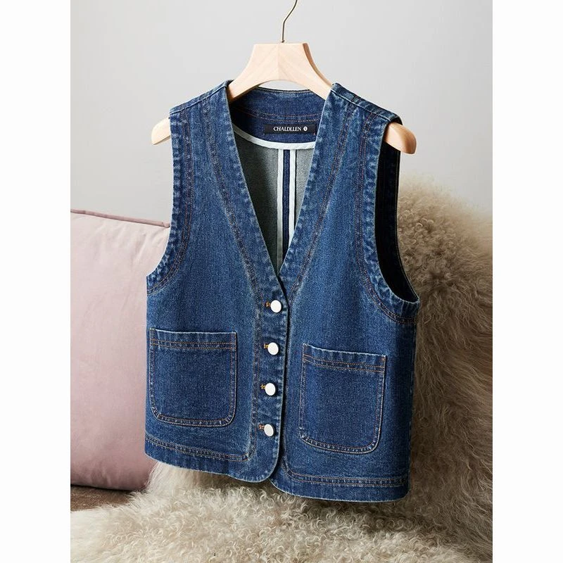 2025时尚牛仔马甲女新款春秋潮流无袖百搭气质设计感小众N28