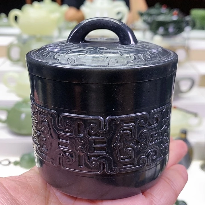 未镶嵌和田玉挂件茶叶罐