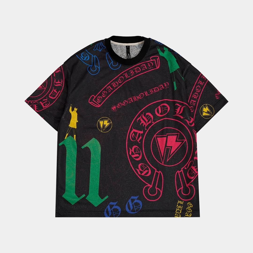 25N夏季新款轻奢高级感美式街头潮流设计满印字母短袖大T 152224