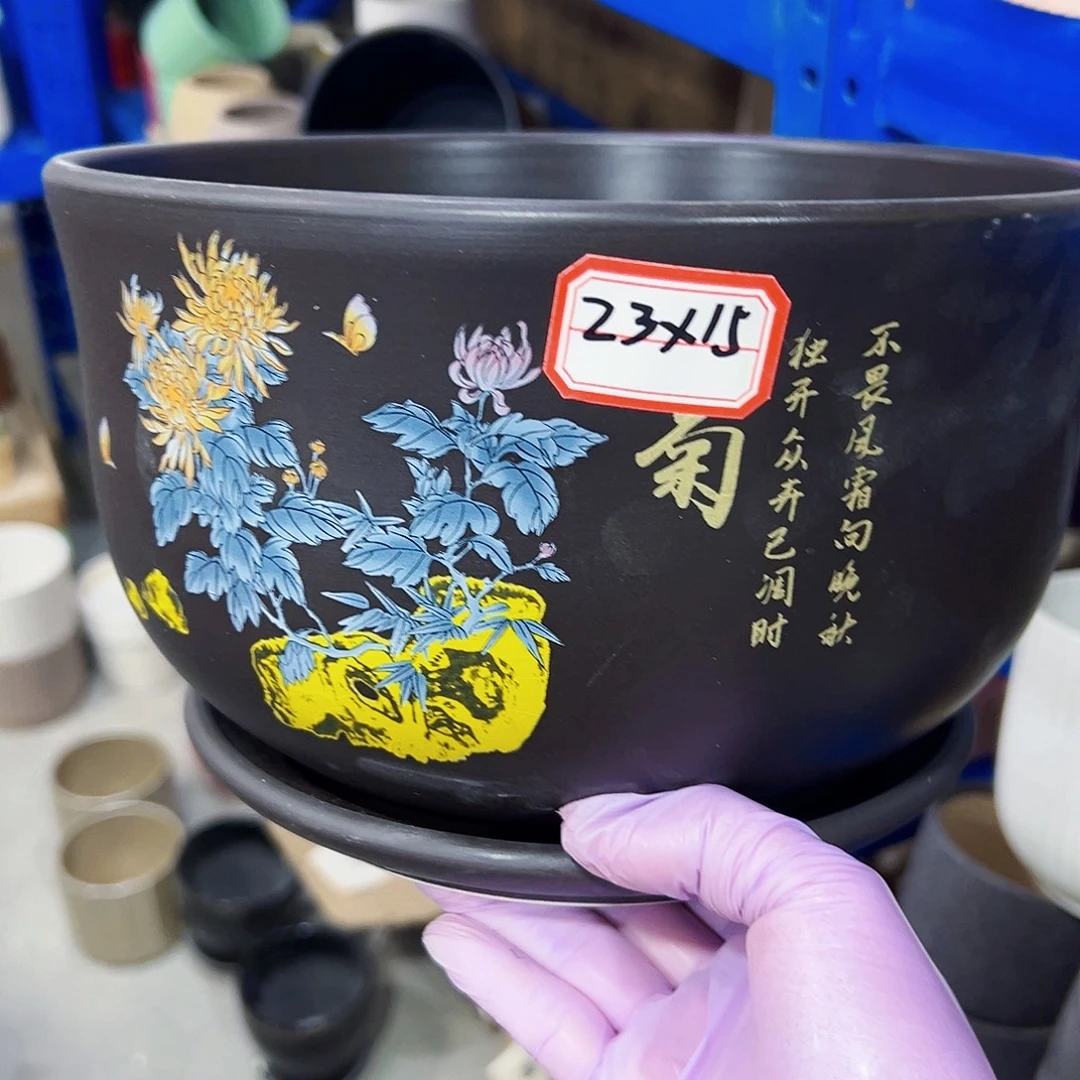 有孔外贸尾单陶瓷花盆凑单10米包邮