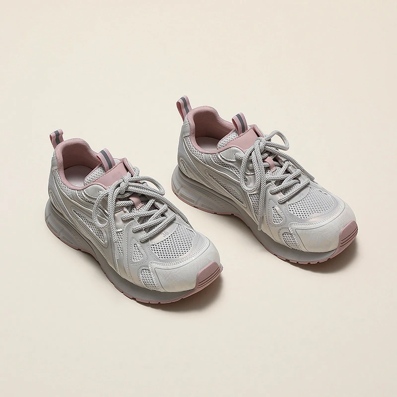 夏季网面鞋透气系带时尚休闲鞋老爹鞋跑鞋休闲鞋网面7223