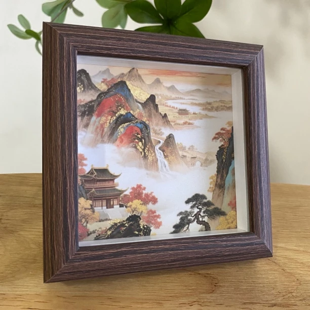 中空玻璃相框画创意办公桌书桌卧室宿舍摆台摆件方4寸相框画家居