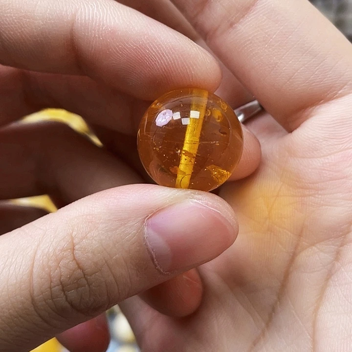 未镶嵌琥珀珠宝奇石17mm福利 瑕