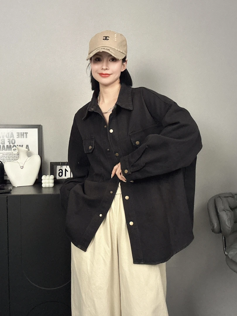 婉倾自留（牛仔衬衫）可外穿外套高货版欧货同款