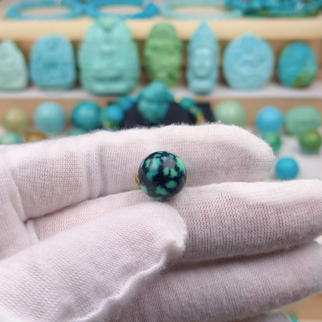 未镶嵌绿松石珠宝奇石11.3mm