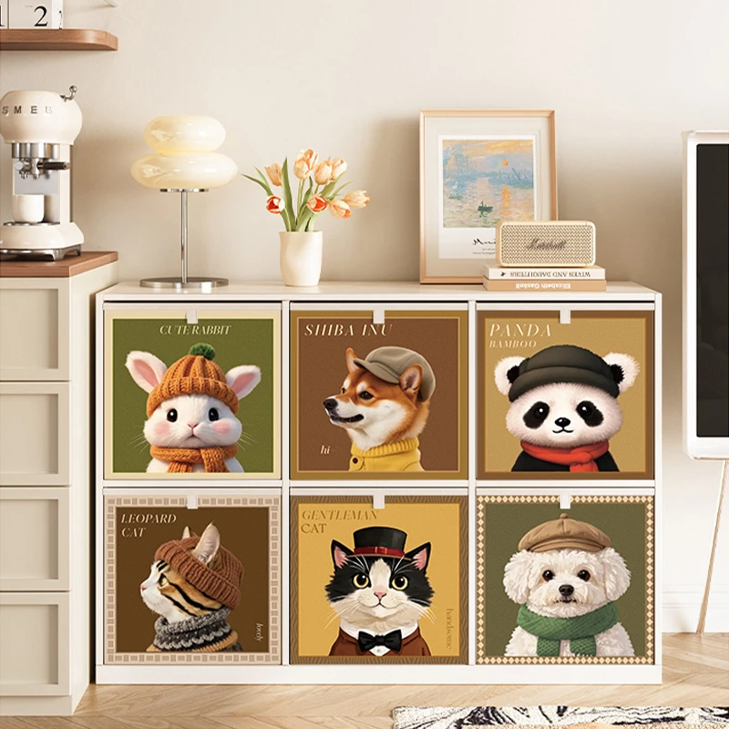 中古风收纳箱大容量卡莱克格子柜收纳筐非藤编布艺收纳盒整理盒子