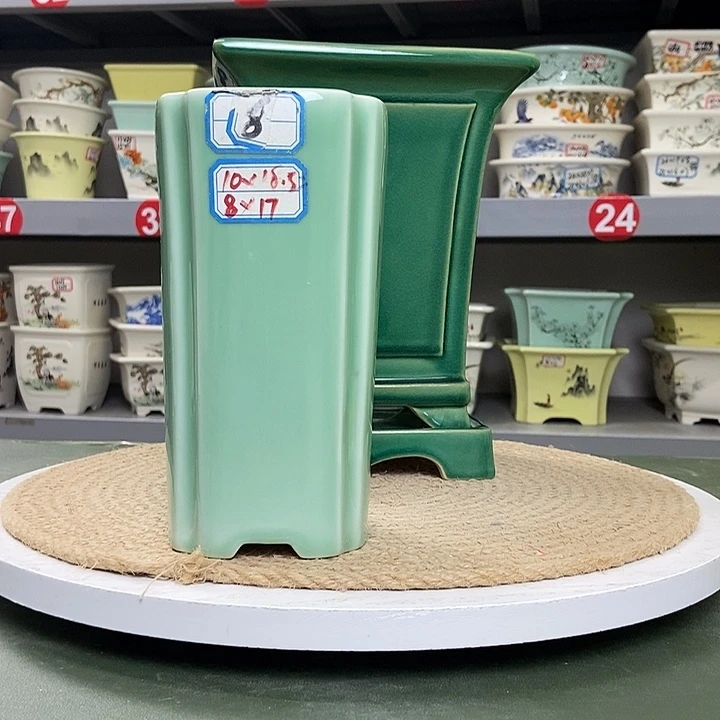 宜兴紫砂釉面盆景花盆