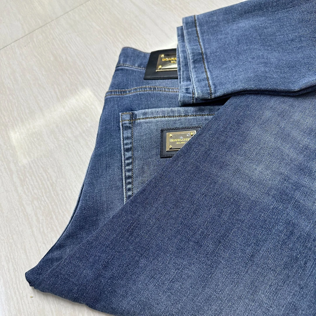 欧品春夏新款男士牛仔裤修身微弹时尚潮流高端百搭牛仔裤 D007