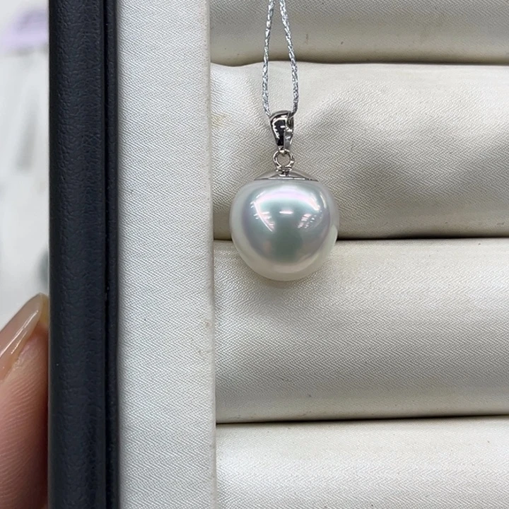 吊坠(不含链)18K金镶嵌海水珍珠12mm