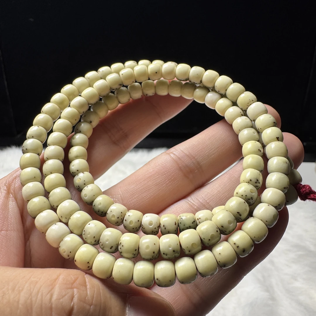 星月菩提石玉糯冰6x5老型通体留白120颗一物一图