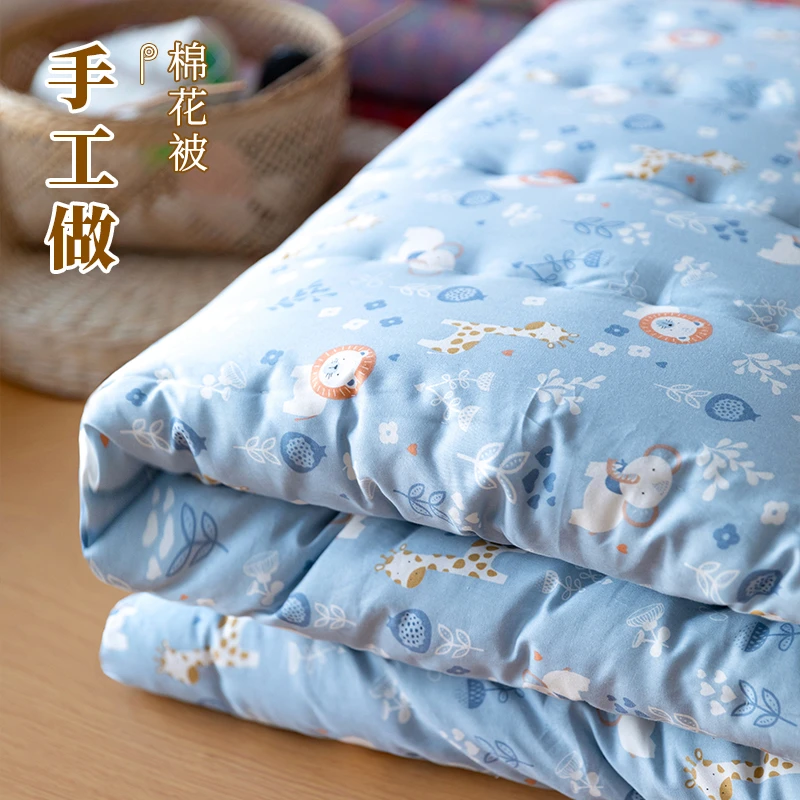 直播专享纯棉花填充棉被 学生宿舍保暖厚被抗寒 亲肤透气舒适睡眠