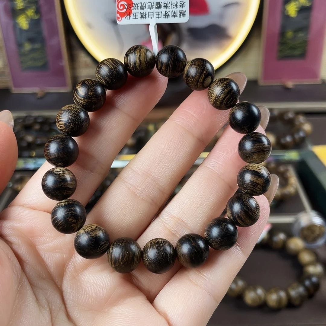 沉香手串越南芽庄老白棋玉化老料瘤疤虎斑1.0