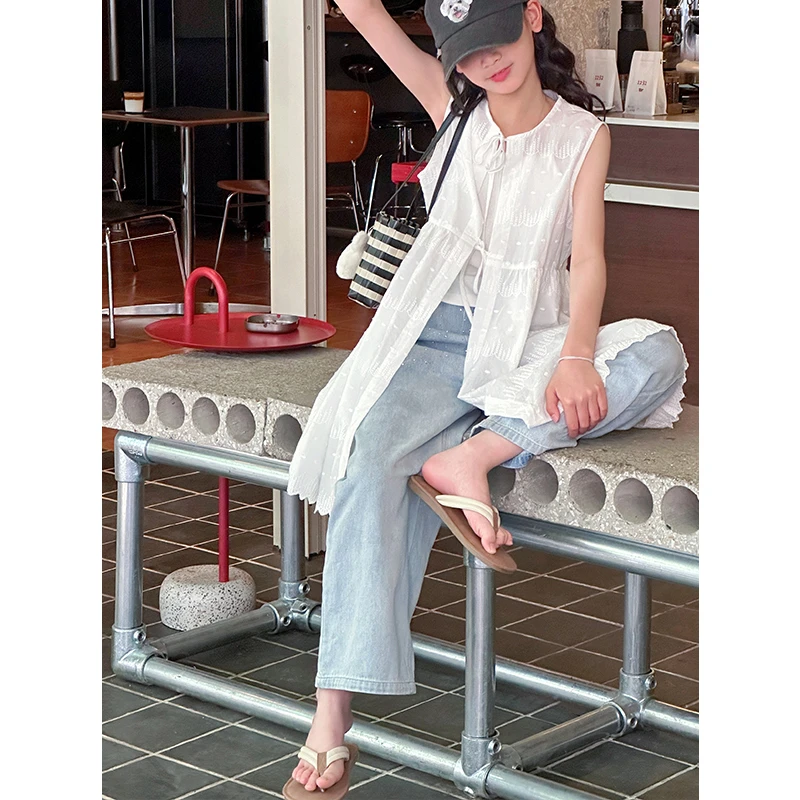 K29281法式浪漫女童套装裙2025夏装新款儿童背心裙子两件套夏季潮