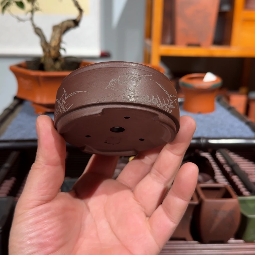 紫砂花盆原矿紫泥