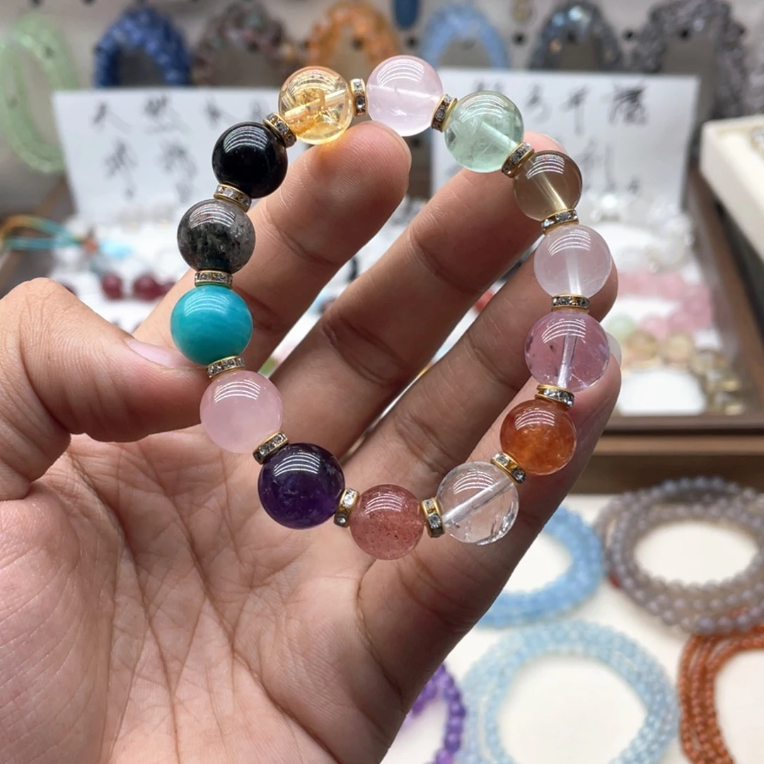 手链水晶未镶嵌14种不同水晶多宝