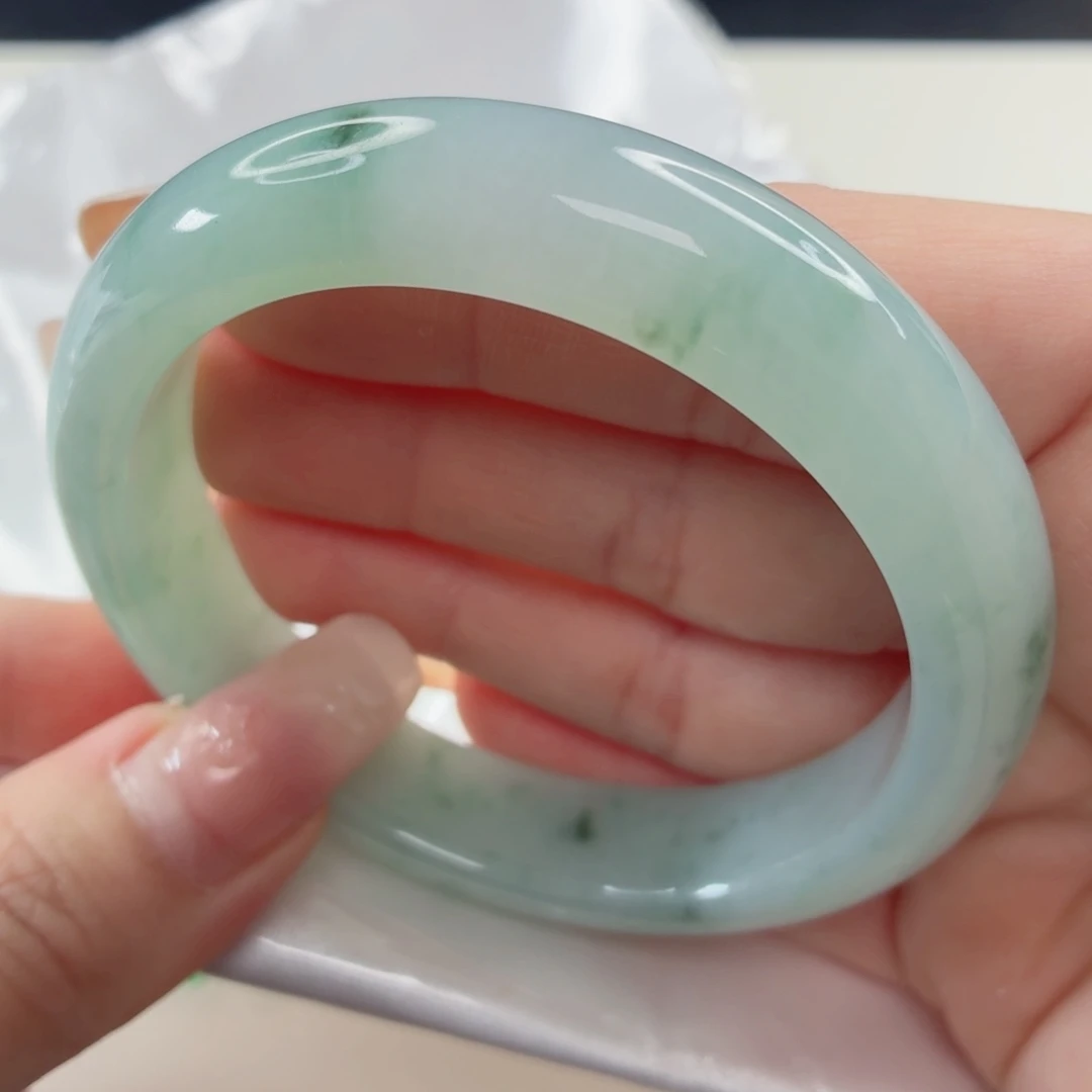 翡翠未镶嵌手镯缅甸天然A货翡翠56.3