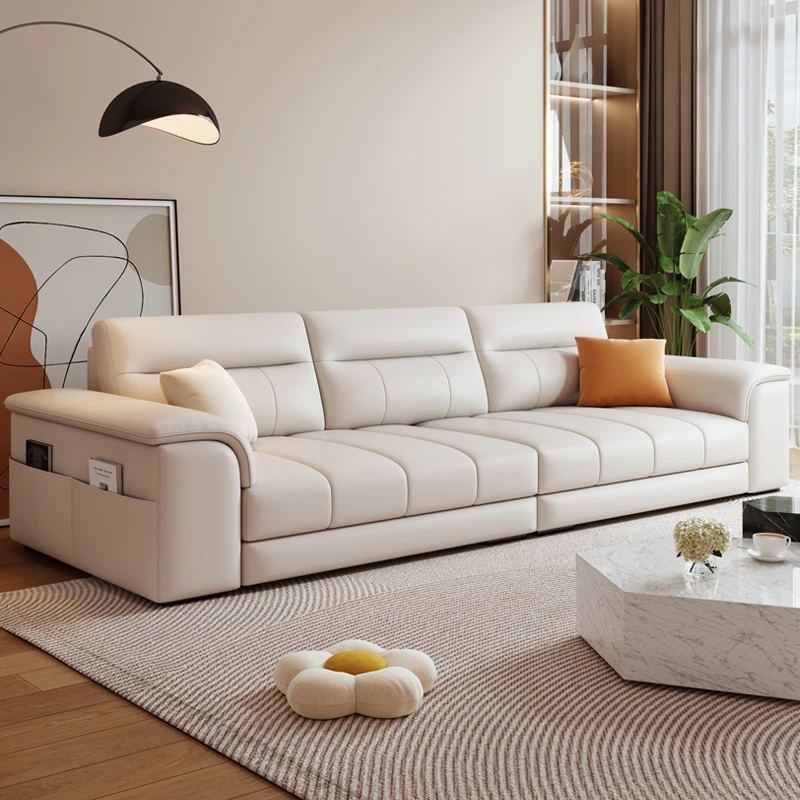 新疆西藏包邮科技布沙发客厅小户型现代简约直排奶油风家用出租三