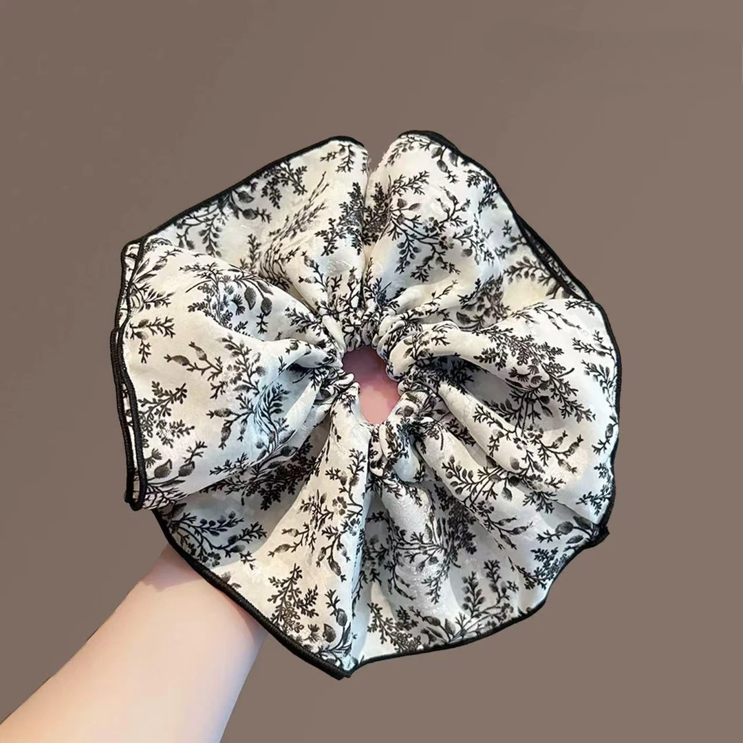 新中式国风百搭大肠发圈女高级感小香风超大号发饰头绳头饰女皮圈