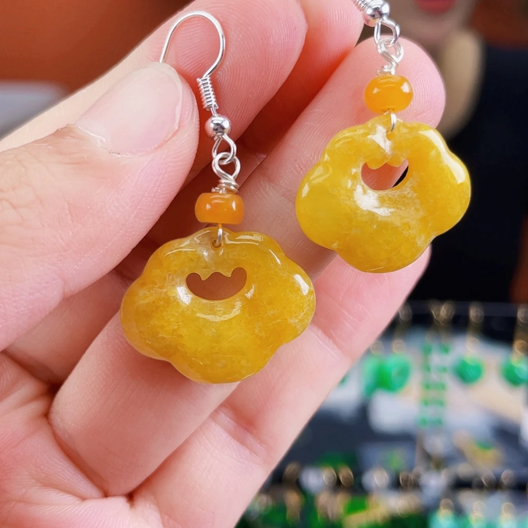 翡翠未镶嵌耳饰饰品