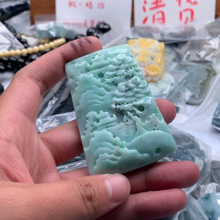 翡翠未镶嵌颈饰保真天然a翡翠