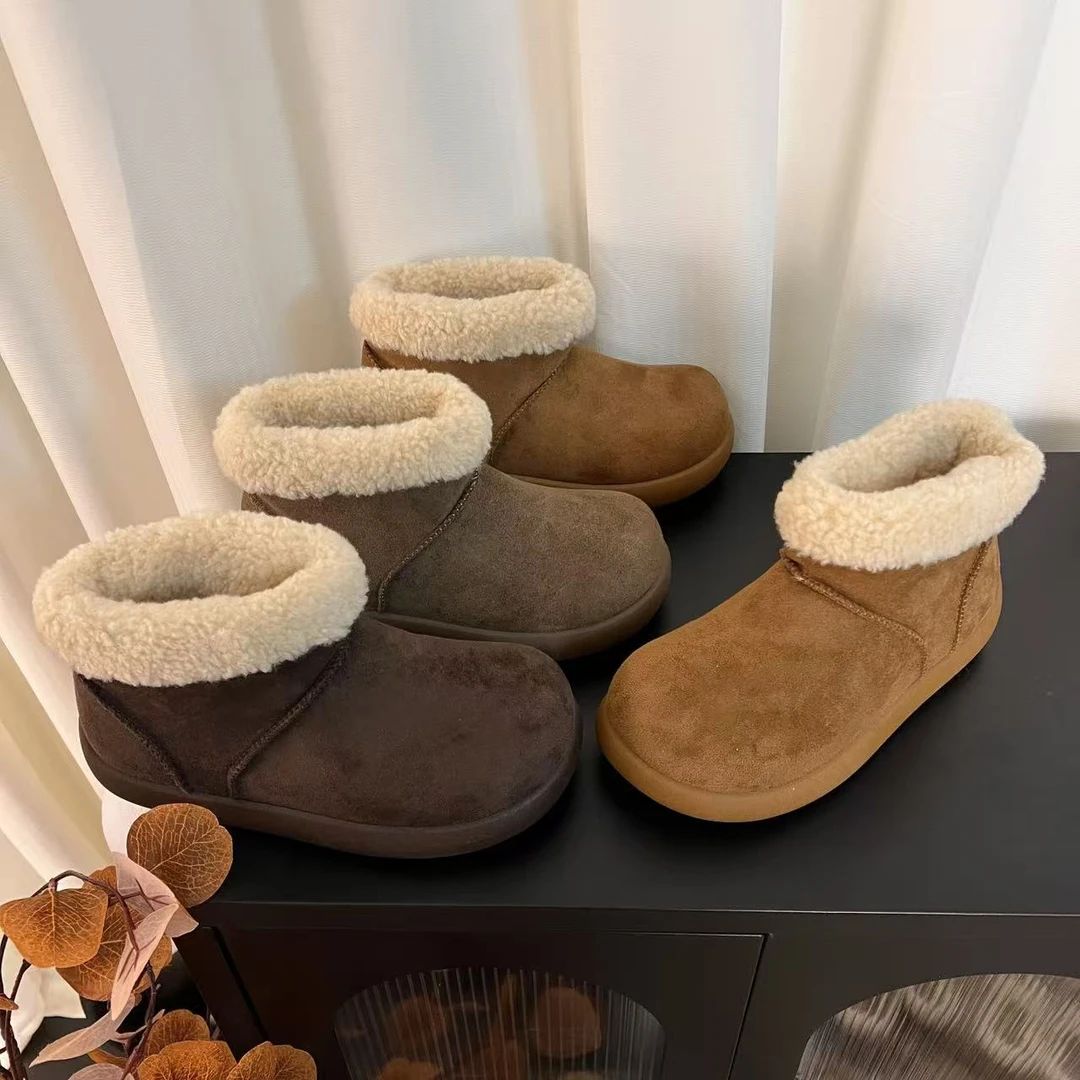 厚底韩版短靴雪地靴女2025冬季时尚舒适休闲爆款防滑加绒保暖棉靴