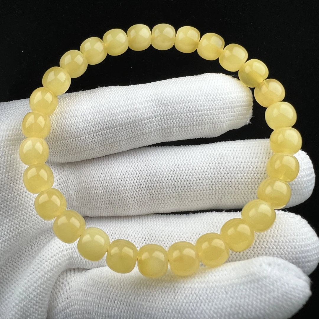 G1750天然原矿蜜蜡 金绞蜜单圈 7.5*7mm支持复检