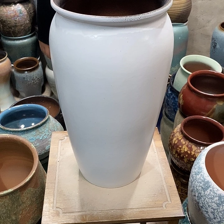花盆紫砂口20高度41白色？……