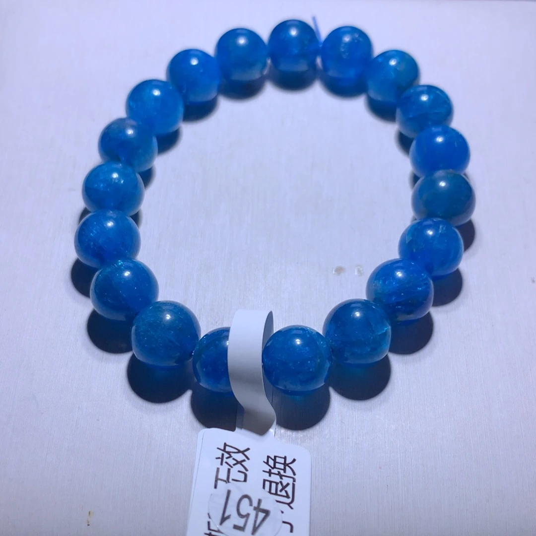 水晶手串银S925镶嵌蓝磷灰10.6m