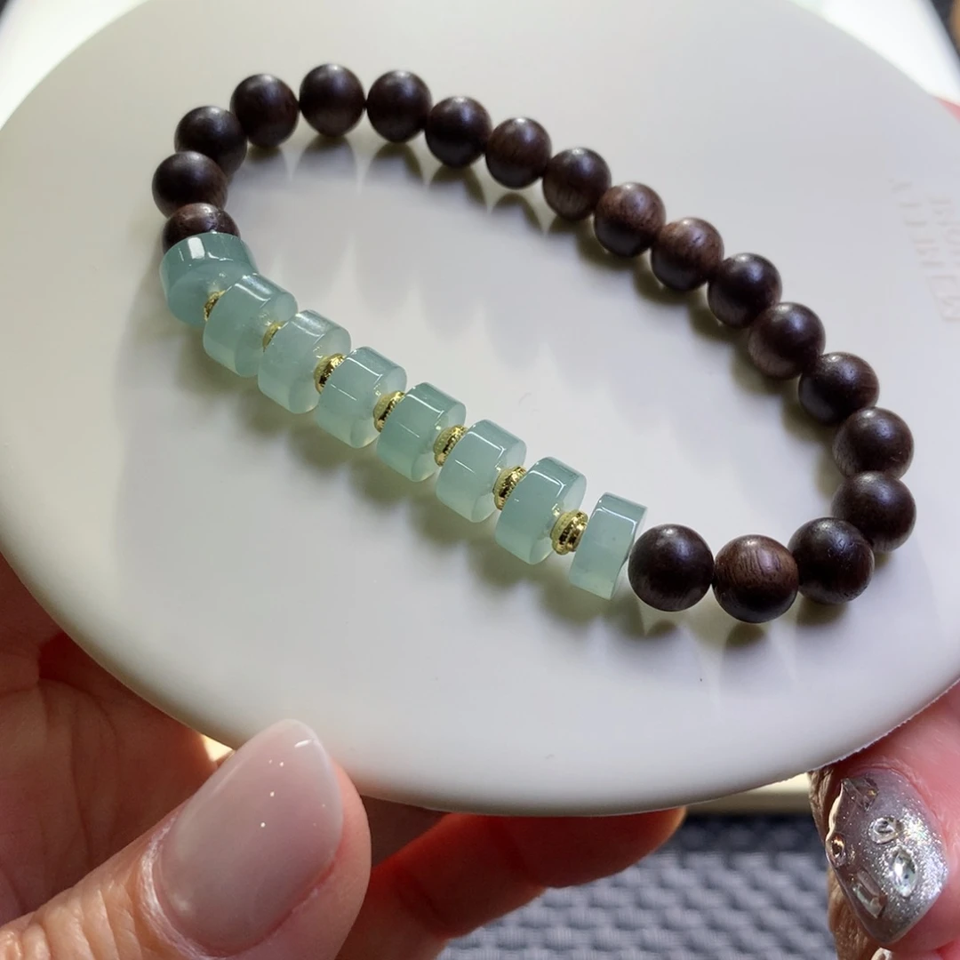 未镶嵌手链翡翠翡翠高冰晴直切手串