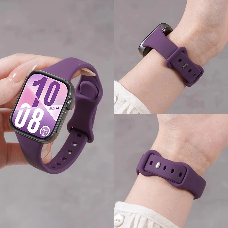 适用华为FIT4手表fit3表带小蛮腰硅胶watchfit4pro专用反扣女腕带