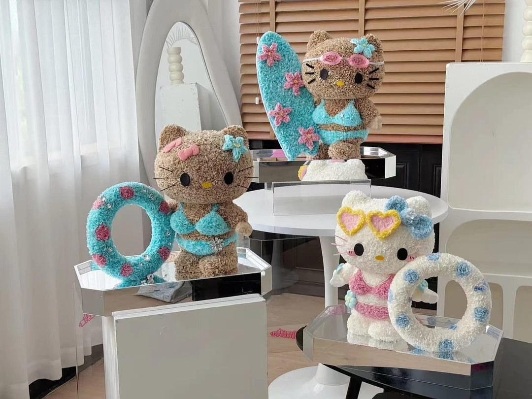 情人节Kitty可爱猫永生花玩偶生日礼物送老婆女友闺蜜高级感摆件