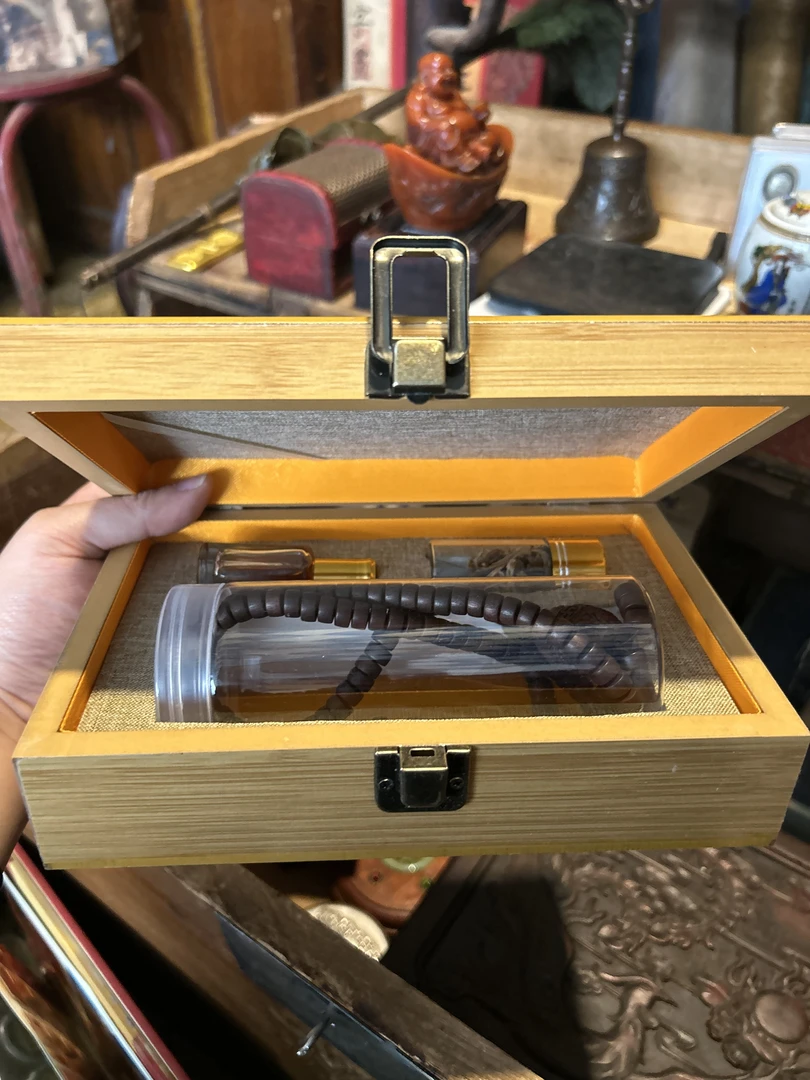 木盒沉水一套精美摆件代拍链接1