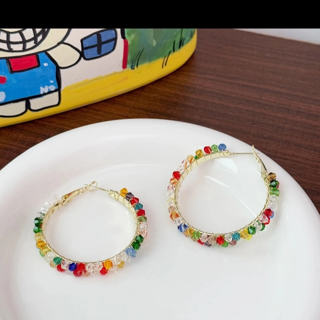 钛钢玻璃耳饰 水晶/蜻蜒/昆虫甜美耳环耳圈小众简约素款夸张