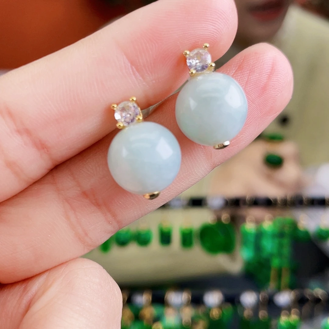 翡翠未镶嵌耳饰饰品