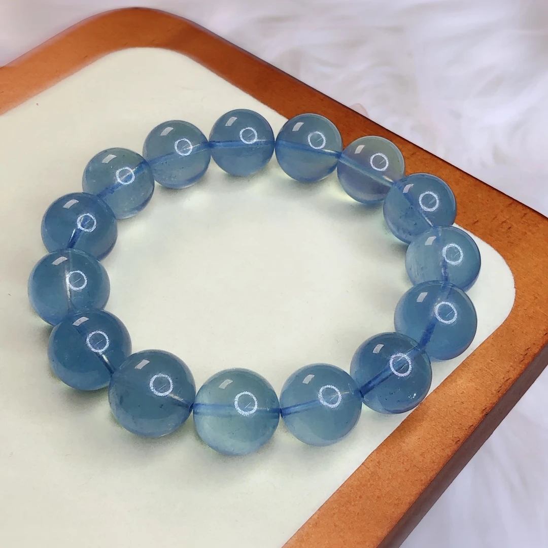 天然原矿冰种海蓝宝散珠子DIY手工串珠女士水晶手链项链配饰件